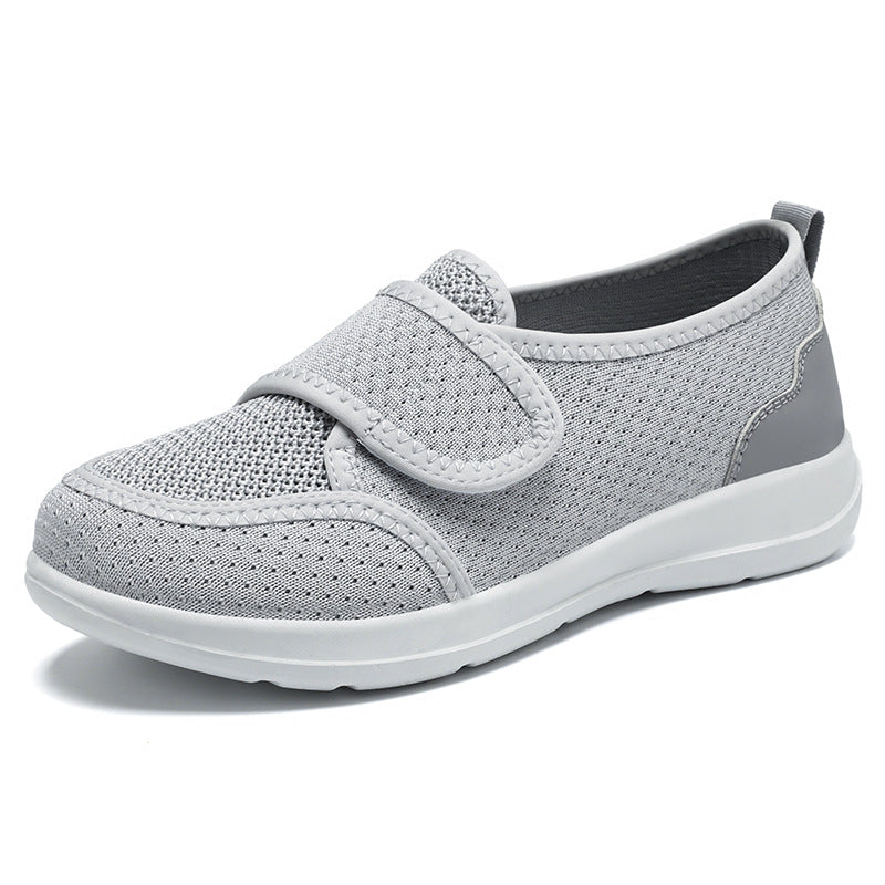 Damen Bequeme Slip-On Sportschuhe mit elastischem Klettverschluss und atmungsaktivem Mesh-Obermaterial Shopnory