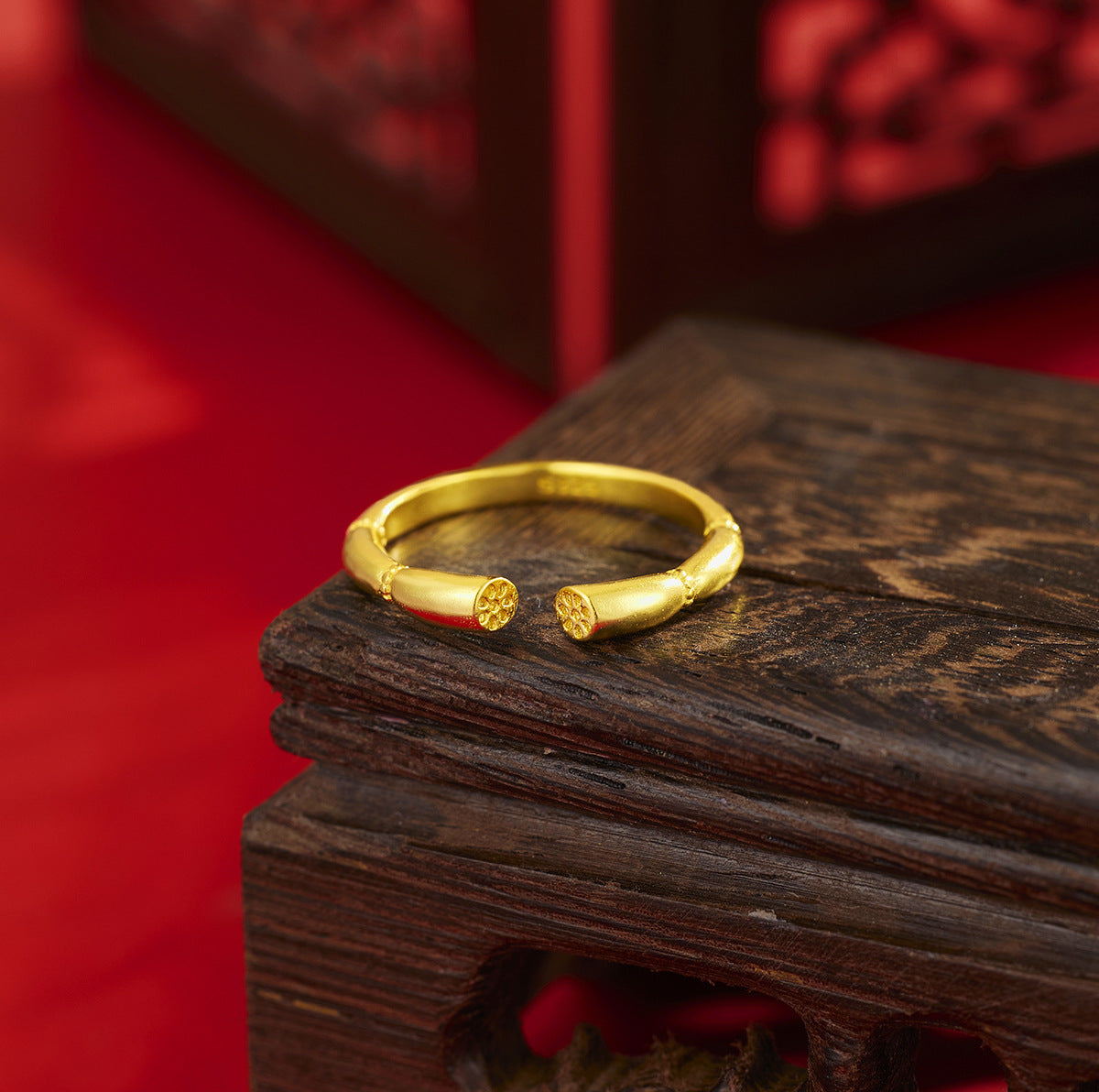 Damen eleganter und zeitgenössischer Ring im Bambusdesign Shop Nory