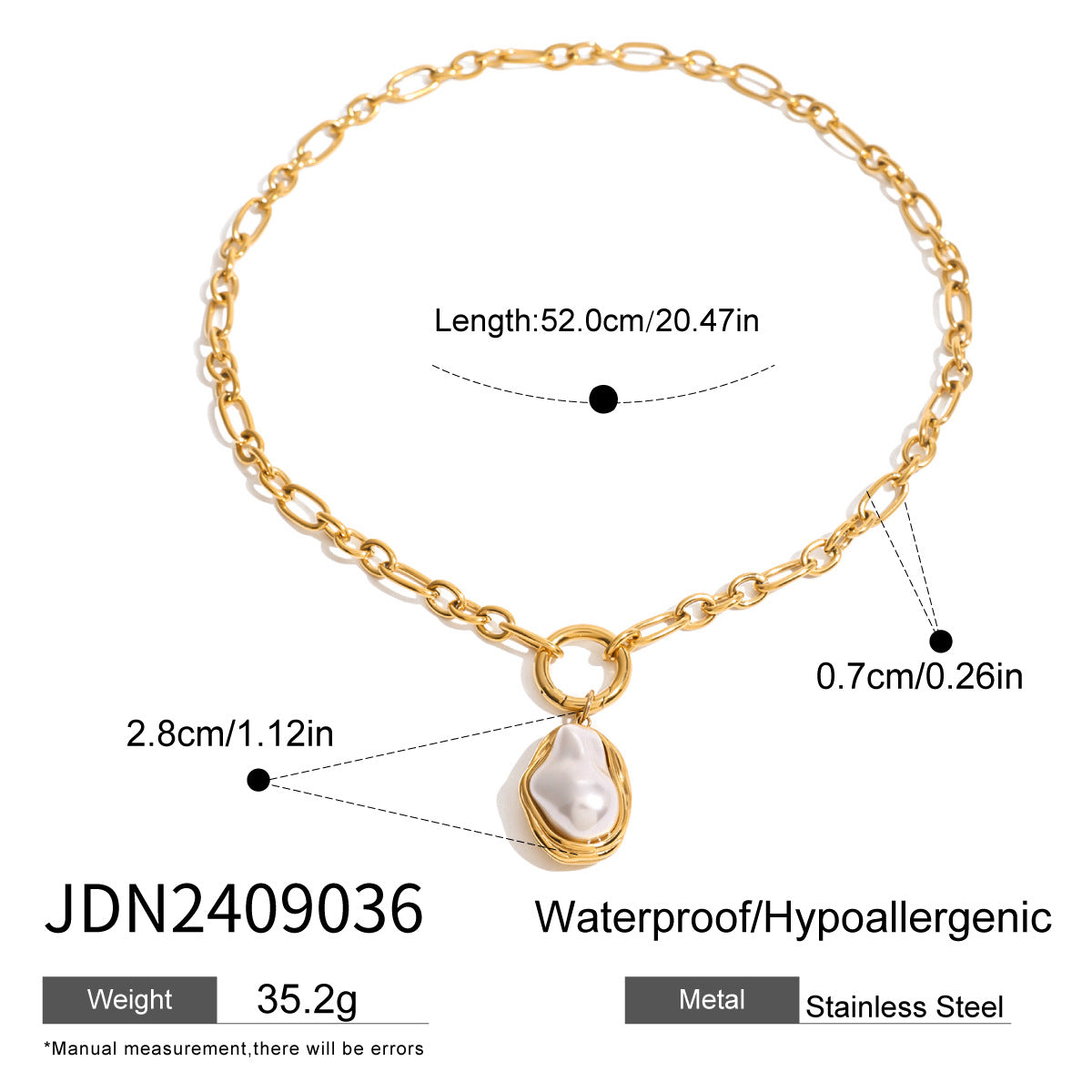 Damen Halskette mit elegantem Muschelanhänger aus hypoallergenem Edelstahl Shop Nory