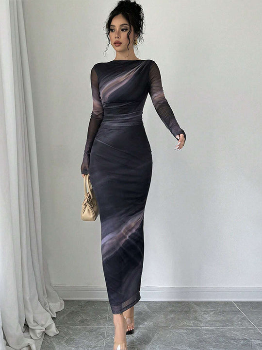 Damen Elegantes Wickelkleid mit Struktur Shop Nory