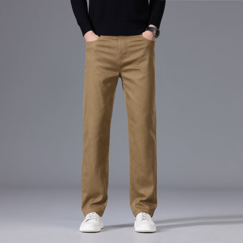 Herren Entspannte Baumwoll-Twill-Chinohose mit geradem Bein Shop Nory