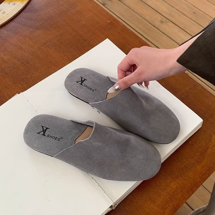 Damen Komfortable Slipper aus hochwertigem Wildleder