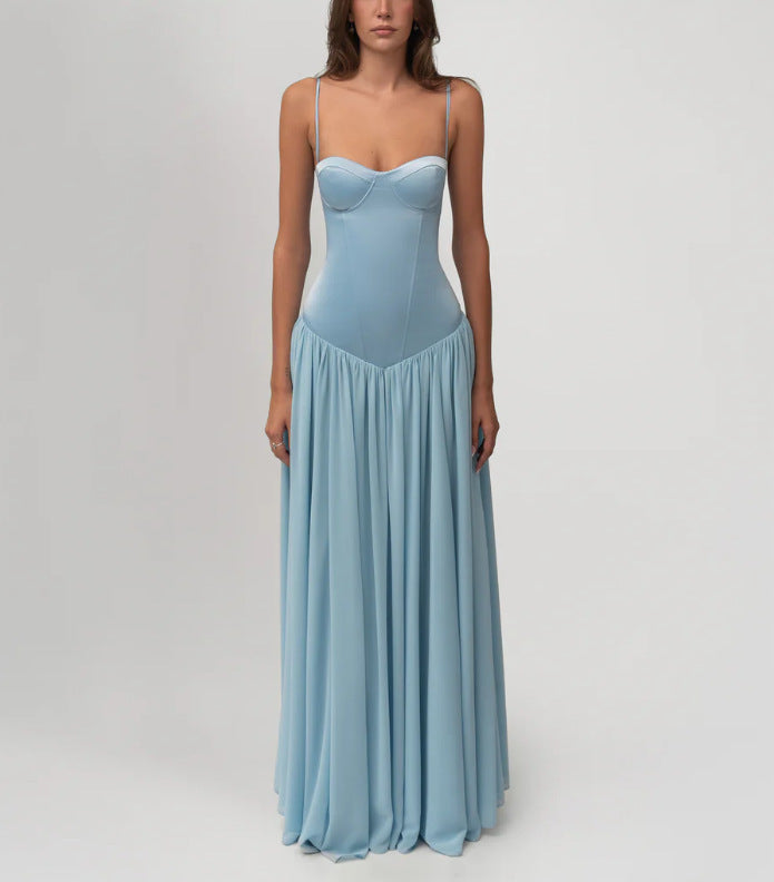 Damen nan modellierendes Bustier-Abendkleid mit vorgeformter Miederkonstruktion und weitfallendem Chiffon-Tellerrock