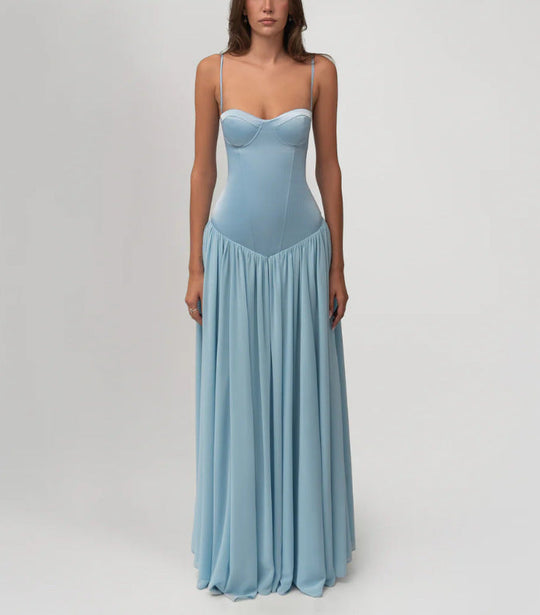 Damen nan modellierendes Bustier-Abendkleid mit vorgeformter Miederkonstruktion und weitfallendem Chiffon-Tellerrock