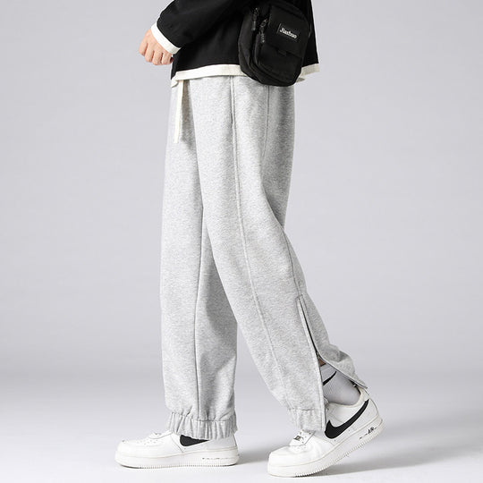 Herren weite Jogginghose mit seitlichem Reißverschluss‑Schlitz, elastischem Bund & Kordelzug Shop Nory