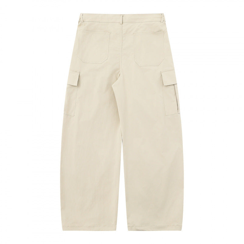 Herren Locker geschnittene Cargo-Hose mit hohem Bund, Kordelzug und aufgesetzten Klappentaschen Shop Nory