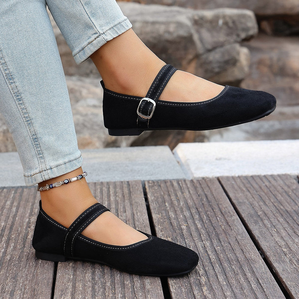 Damen Bequeme Ballerinas mit verstellbarem Riemchen