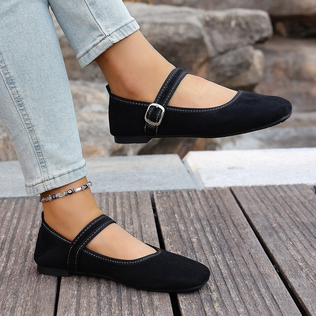 Damen Bequeme Ballerinas mit verstellbarem Riemchen