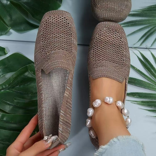 Damen Atmungsaktive Slip-On Ballerinas mit feinem Netzdesign