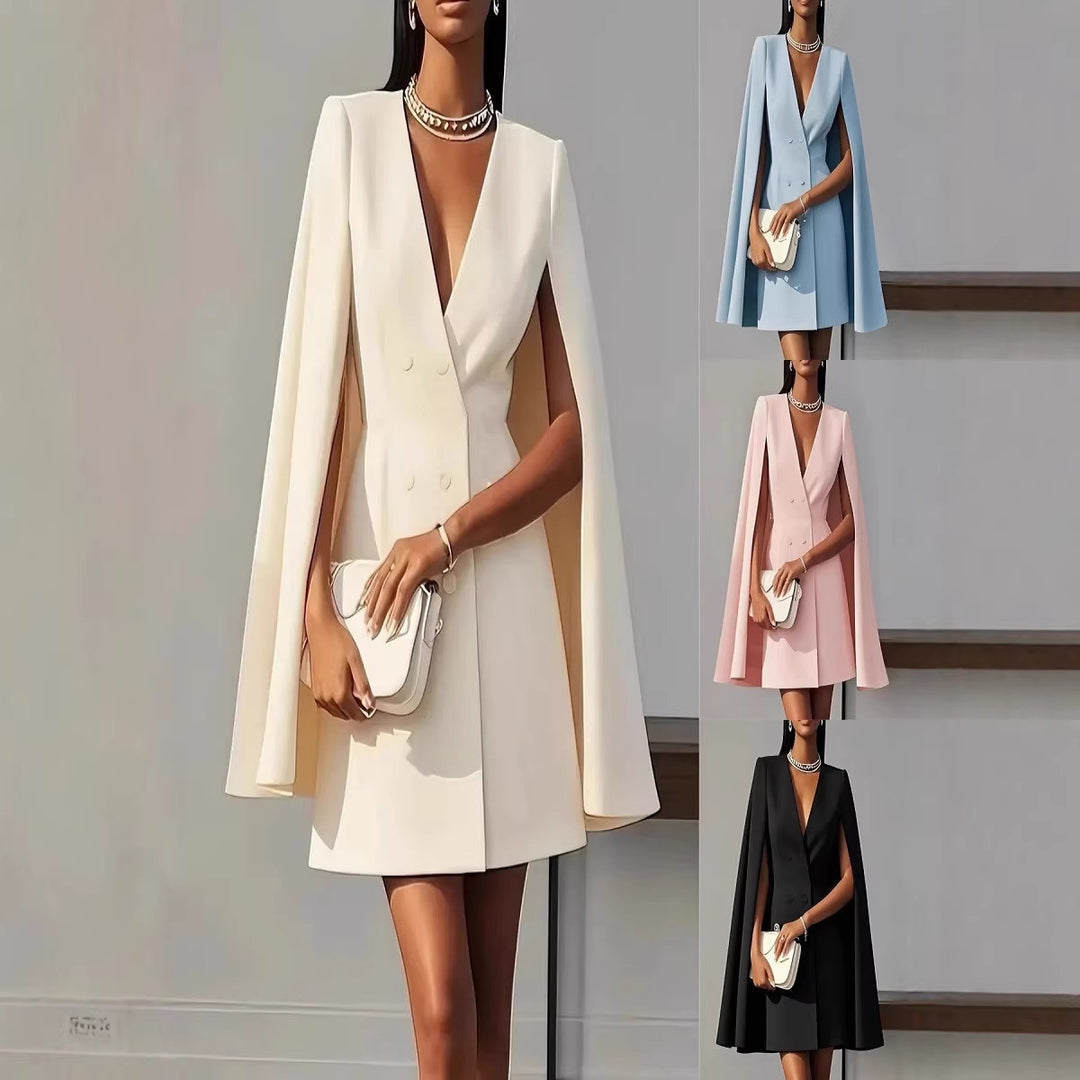 Damen Kurzblazer-Kleid mit Cape-Ärmeln und doppelreihiger Knopfleiste Shop Nory