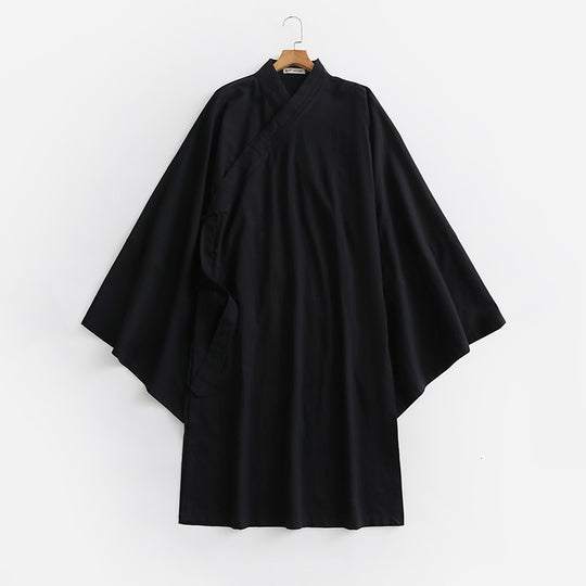 Unisex Oversize Kimono-Mantel mit weitem Ärmel und asymmetrischer Wickelvorderseite Shop Nory
