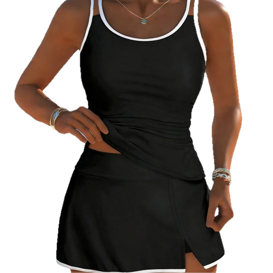 Damen Sportliches Tankini-Set mit elegantem Rock und verstellbaren Trägern Shopnory
