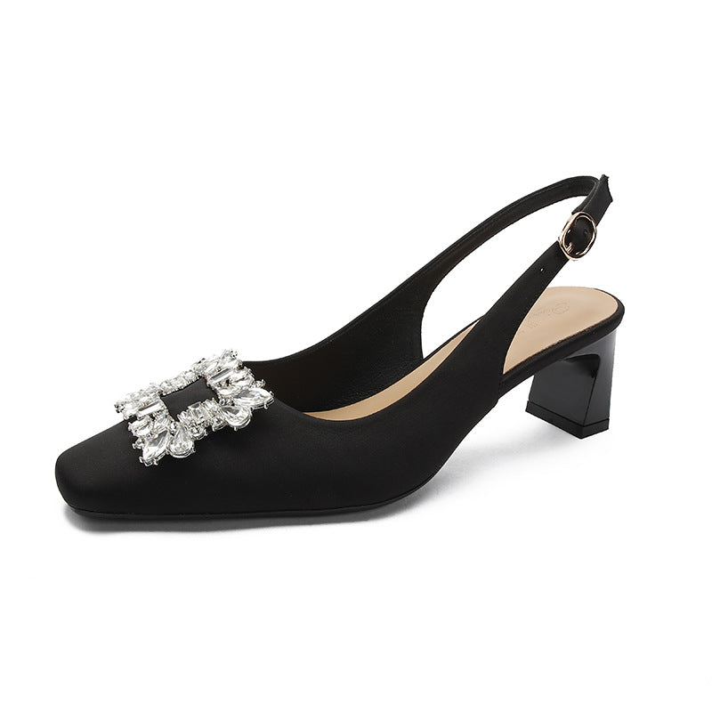 Damen Slingback-Pumps mit funkelndem Schmuckdetail Shopnory