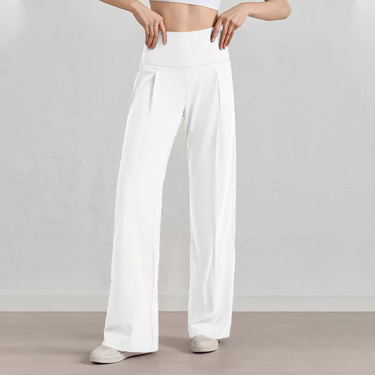 Damen Komfort-Faltenhose mit hohem Bund.