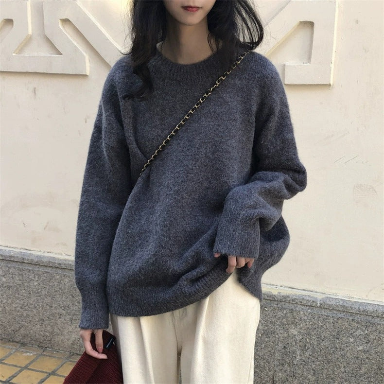 Damen Lässiger Kuschel-Feinstrickpullover mit Stehkragen und verlängerten Bündchen Shop Nory