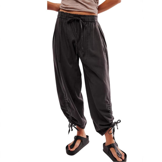 Damen Lockere Jogginghose mit Tunnelzugbund, Kordel-Saum und Raffung Shop Nory