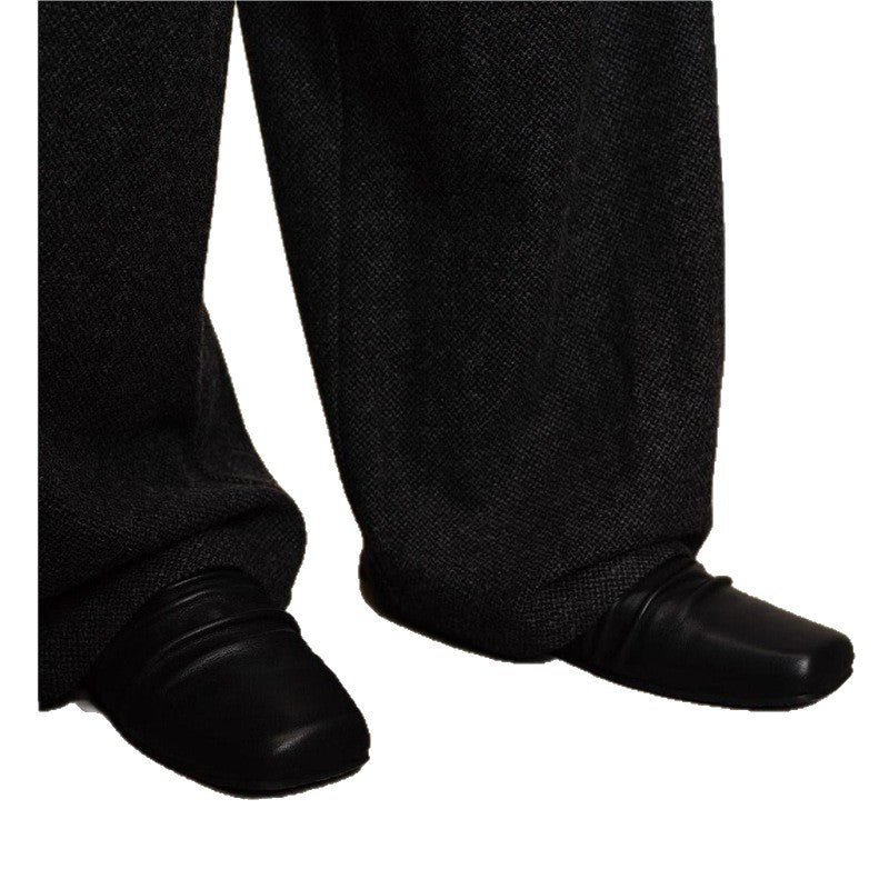 Damen Leder-Slipper mit quadratischer Zehenpartie und gerafftem Schaft Shop Nory