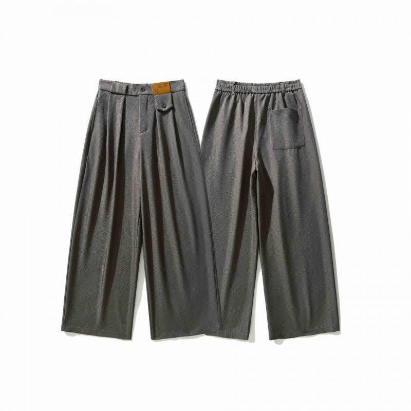 Damen Weite Culotte-Hose mit Kellerfalten, hohem Bund und dekorativem Knopfdetail Shop Nory
