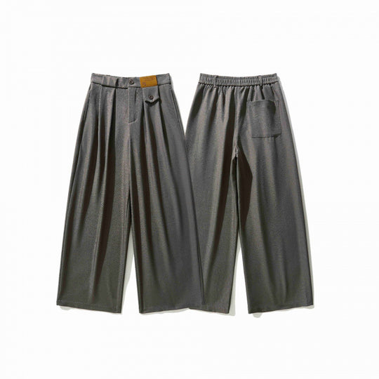 Damen Weite Culotte-Hose mit Kellerfalten, hohem Bund und dekorativem Knopfdetail Shop Nory