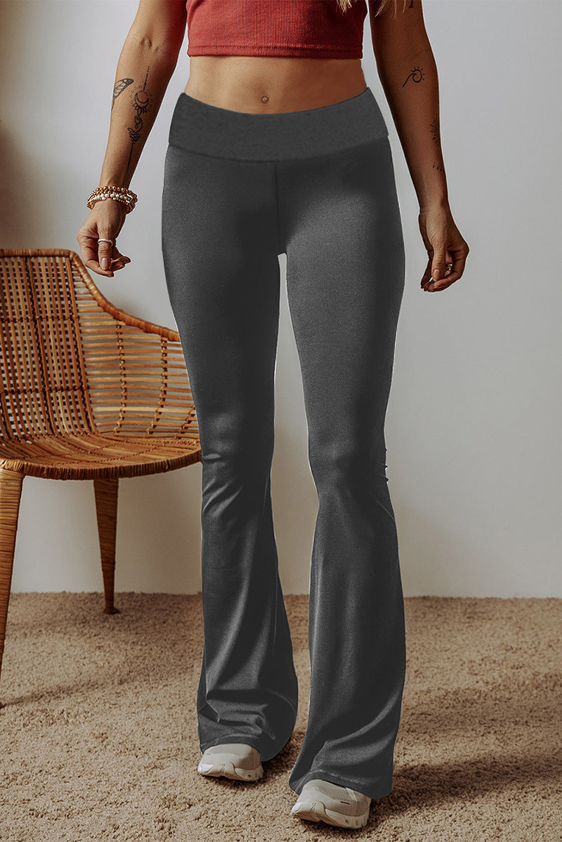 Damen High-Waist Flare-Hosen aus Stretch-Jersey mit weitem Schlag Shop Nory