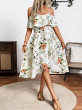Damen Verspieltes Blumen-Überwurfkleid