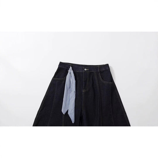 Damen Modische Weitbein-Hose mit innovativem Schnürdesign Shop Nory