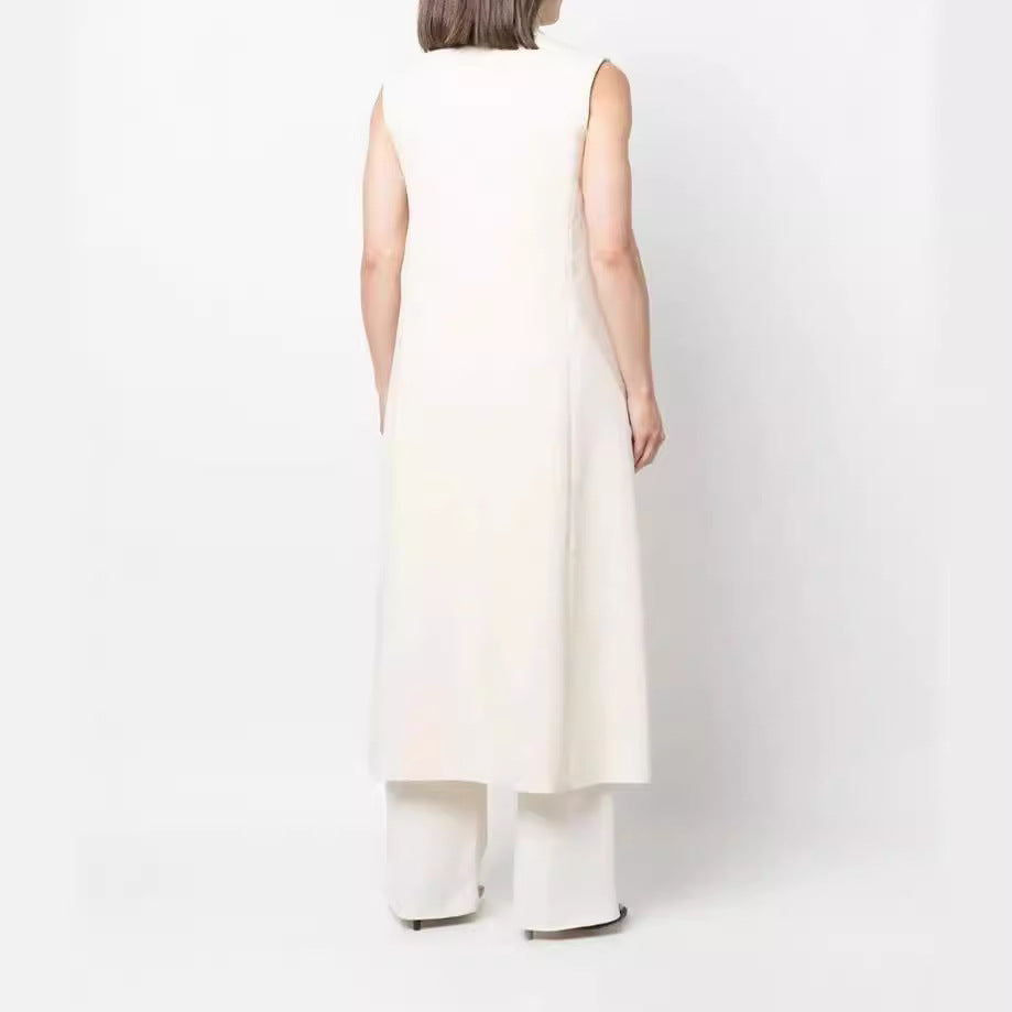 Damen Ärmelloser Longcoat im Blazerstil mit Schalkragen und taillierter Nahtführung Shop Nory