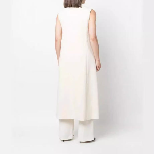 Damen Ärmelloser Longcoat im Blazerstil mit Schalkragen und taillierter Nahtführung Shop Nory