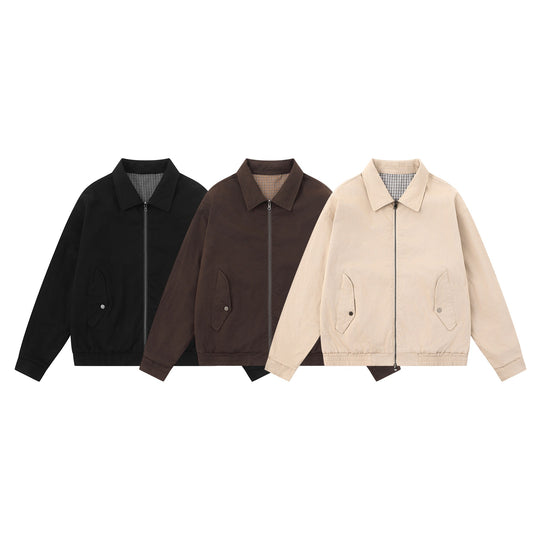 Herren Boxy-Canvas-Blousonjacke mit Reißverschluss, Pattentaschen und elastischem Saum Shop Nory