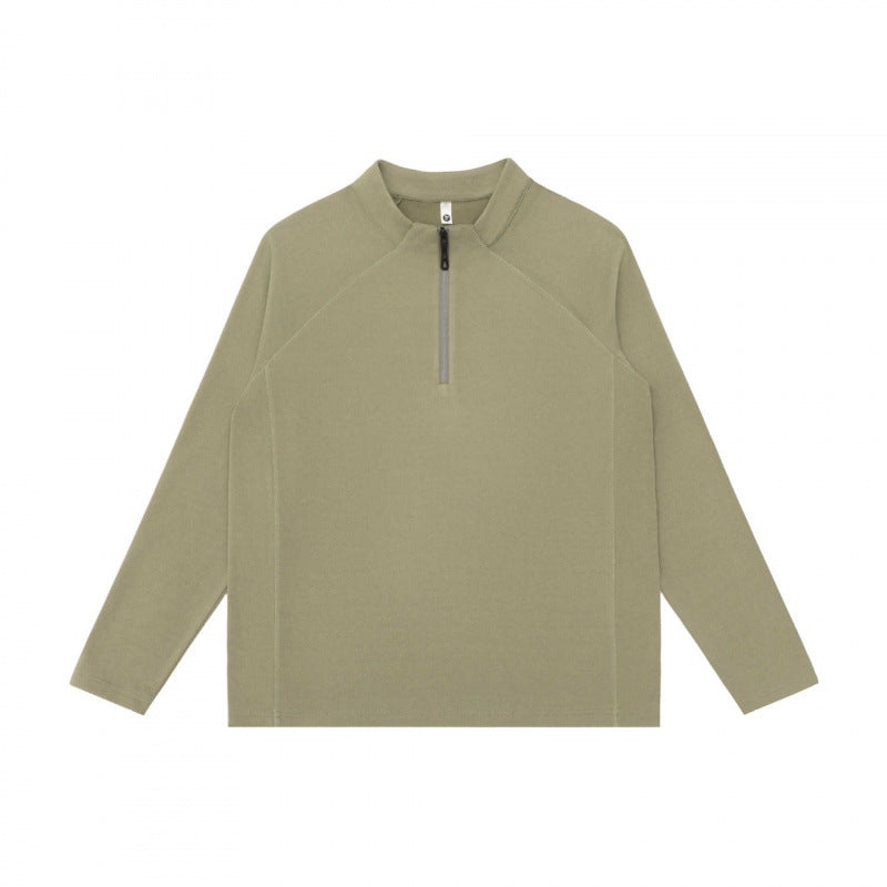 Unisex Leichtes Oversize-Halbzip-Sweatshirt mit Raglanärmeln und Stehkragen Shop Nory