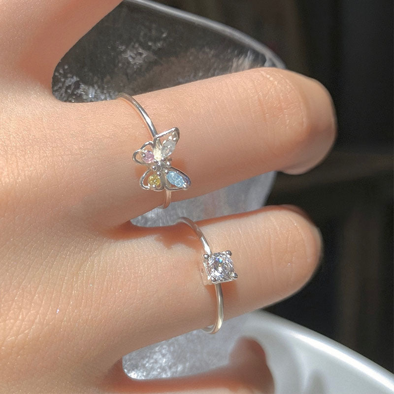 Damen filigraner Solitär-Ring mit funkelndem Zirkonia-Shop Nory