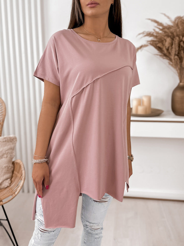 Damen asymmetrisches Oberteil mit eleganter Drapierung Shopnory