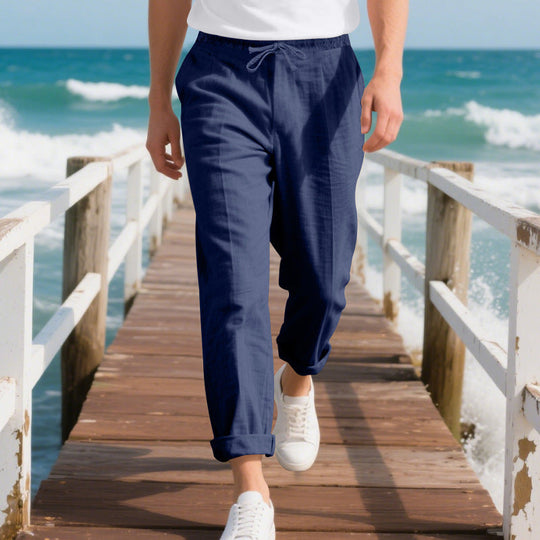 Herren bequeme Strandhose mit elastischem Bund und verstellbarem Kordelzug