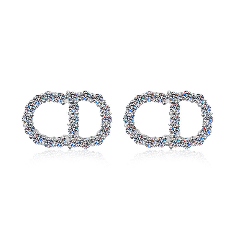 Damen Ohrstecker mit glitzerndem Kristallrahmen Shop Nory