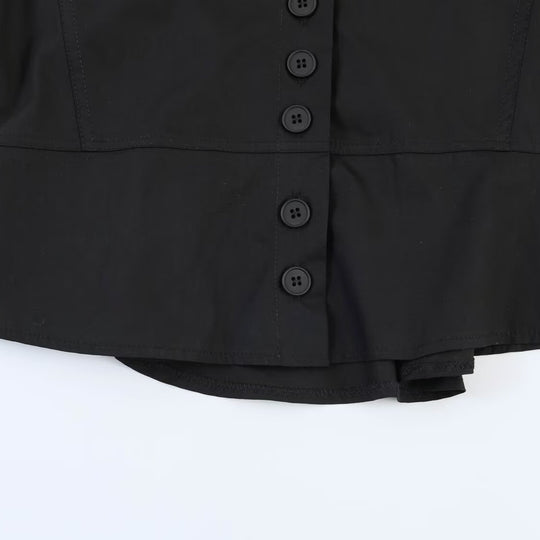 Damen gekürzte Blusenjacke mit durchgehender Knopfleiste und Hemdkragen Shop Nory