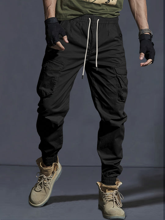Herren Cargo-Joggerhose mit elastischem Bund, Tunnelzug und Multifunktionstaschen Shop Nory