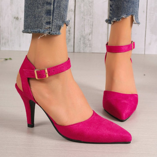 Damen elegante Sling-Pumps mit verstellbarem Knöchelriemen und modischem Absatz Shopnory