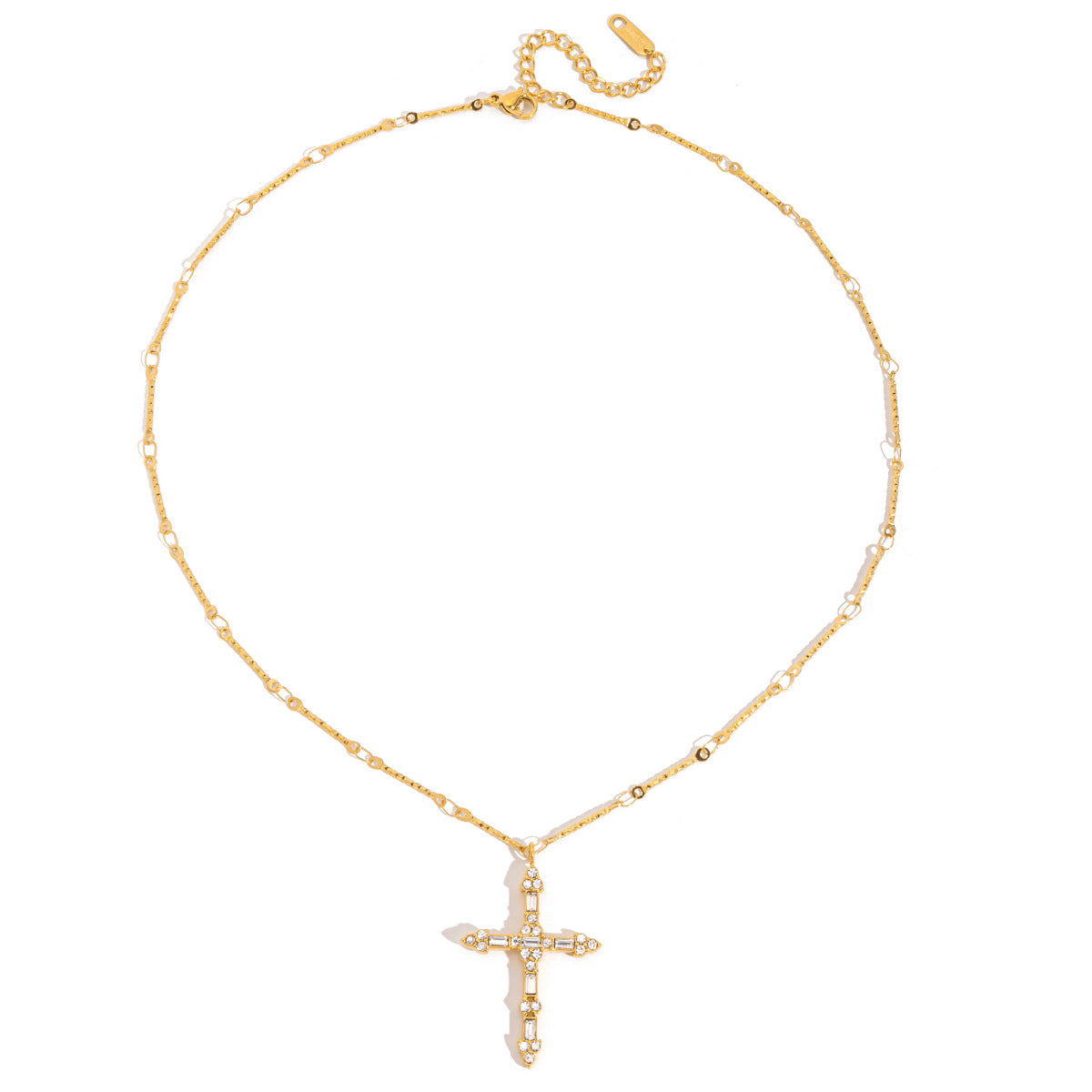 Damen Halskette mit funkelndem Kreuzanhänger aus hypoallergenem Edelstahl Shop Nory 1784205848