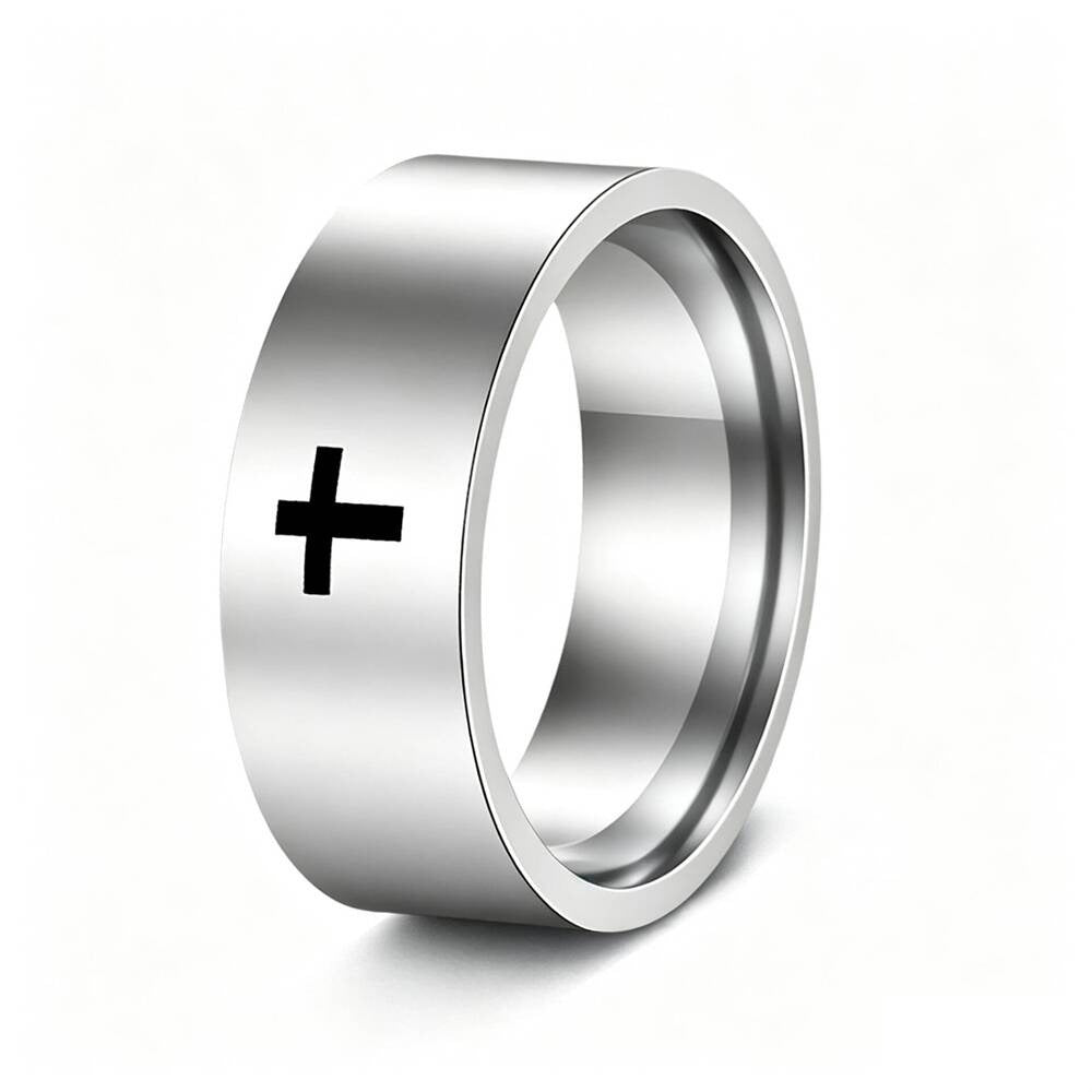 Damen Ring mit modernem minimalistischen Design und stilvollem Kreuzmotiv Shop Nory