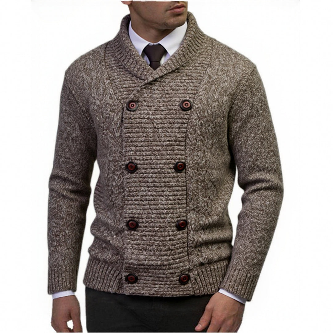 Herren nan Strickcardigan mit doppelreihiger Knopfleiste und Schalkragen Shop Nory