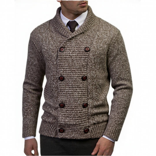 Herren nan Strickcardigan mit doppelreihiger Knopfleiste und Schalkragen Shop Nory