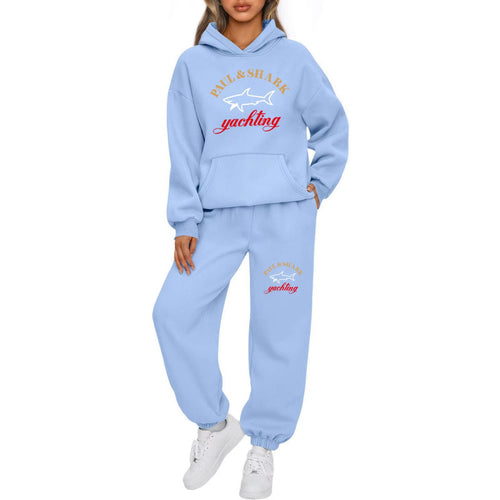 Damen oversized Hoodie und Jogginghose Set mit Kapuze Kängurutasche und gerippten Bündchen Shop Nory