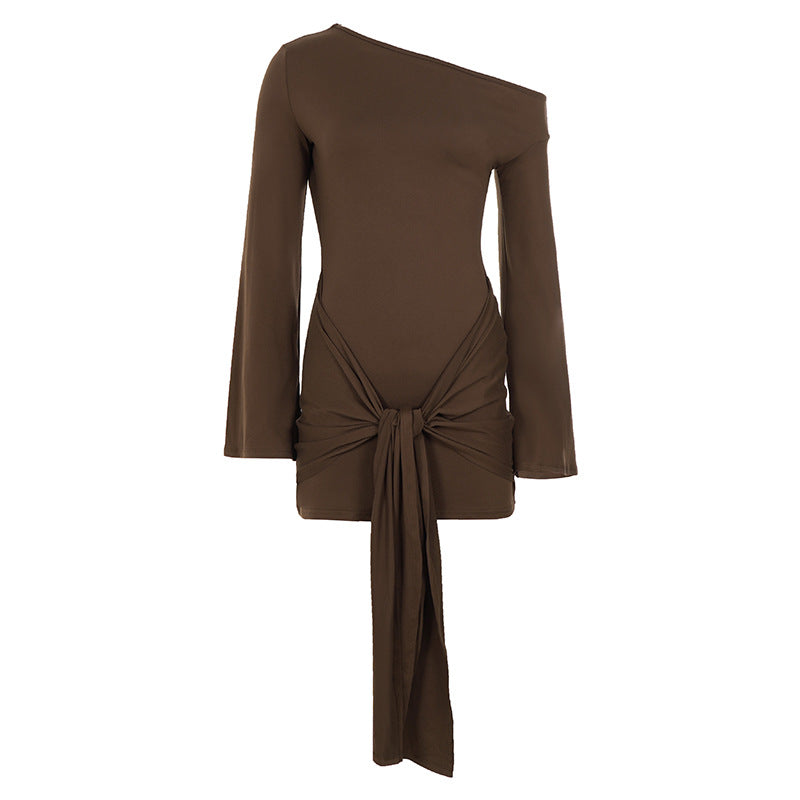 Damen nan tailliertes Wickelshirt mit weiten Trompetenärmeln und extra langem Bindeband Shop Nory