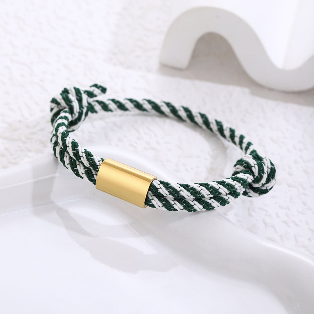 Damen geflochtenes Armband mit goldfarbener Akzentverschlusseinheit Shop Nory