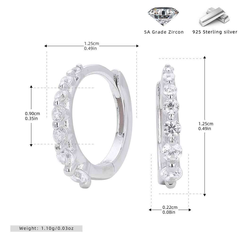 Damen Creolen mit bunten Zirkon-Akzenten aus hochwertigem 925 Sterling Silber Shop Nory
