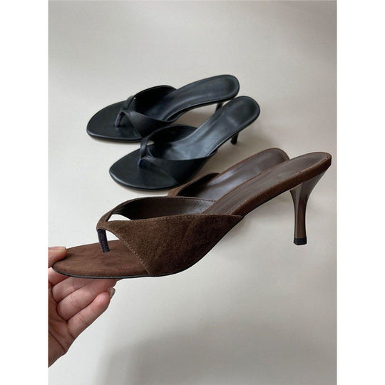 Damen elegante Zehentrenner mit feinem Absatz