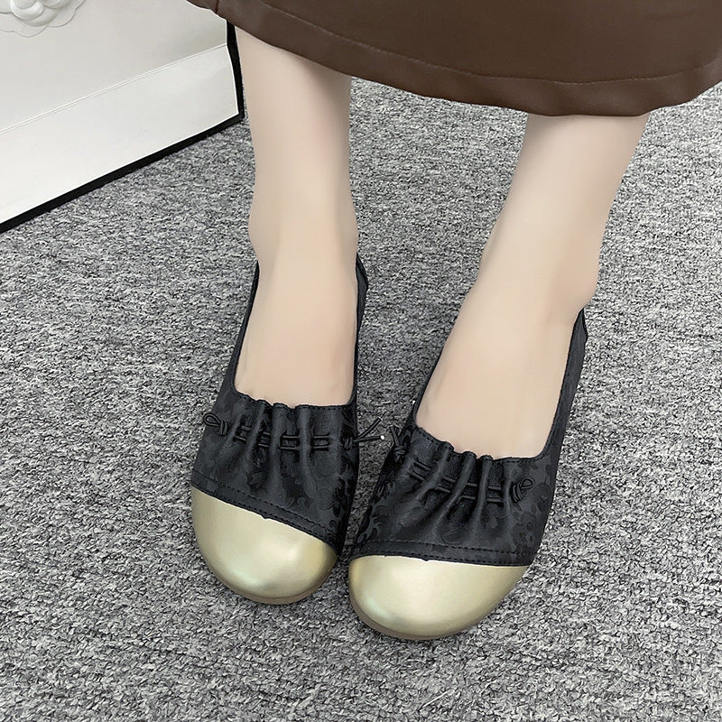 Damen elegante Ballerinas mit modischer Schleifenverzierung