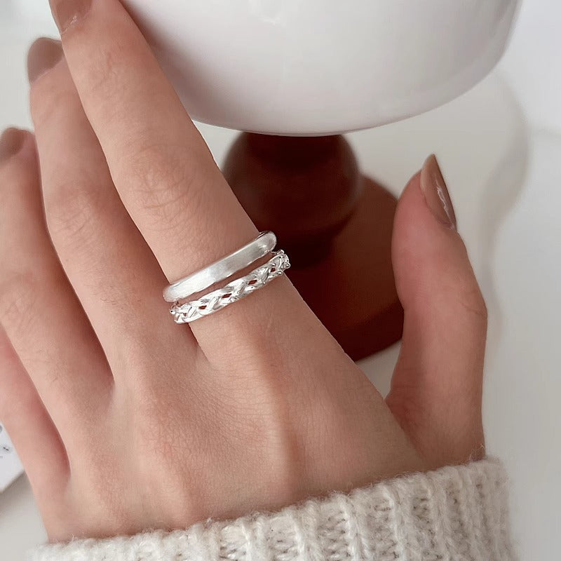 Damen Offener Ring mit kunstvollem Flechtdesign Shop Nory