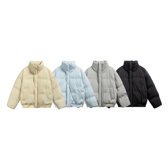 Damen Kurze wattierte Steppjacke im Boxy‑Cut mit hohem Stehkragen und Rippenbund Shop Nory