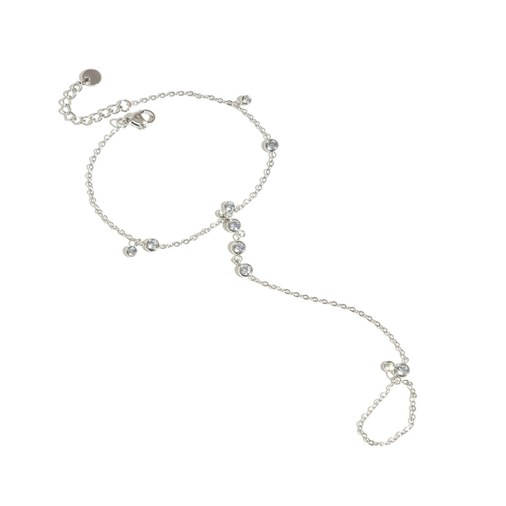 Damen Armkette mit funkelnden Zirkonia und verstellbarem Edelstahlverschluss Shop Nory
